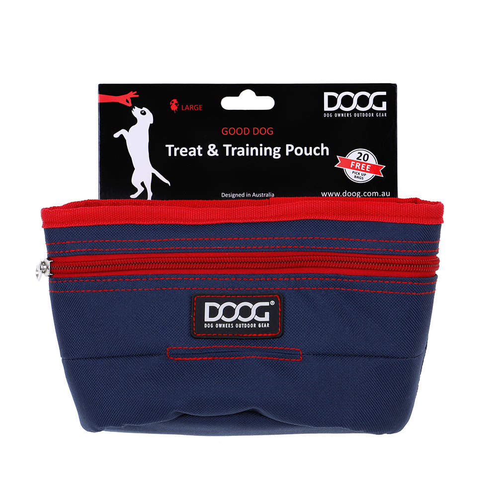 Good Dog Treat Pouch Navy Red DOOGUK